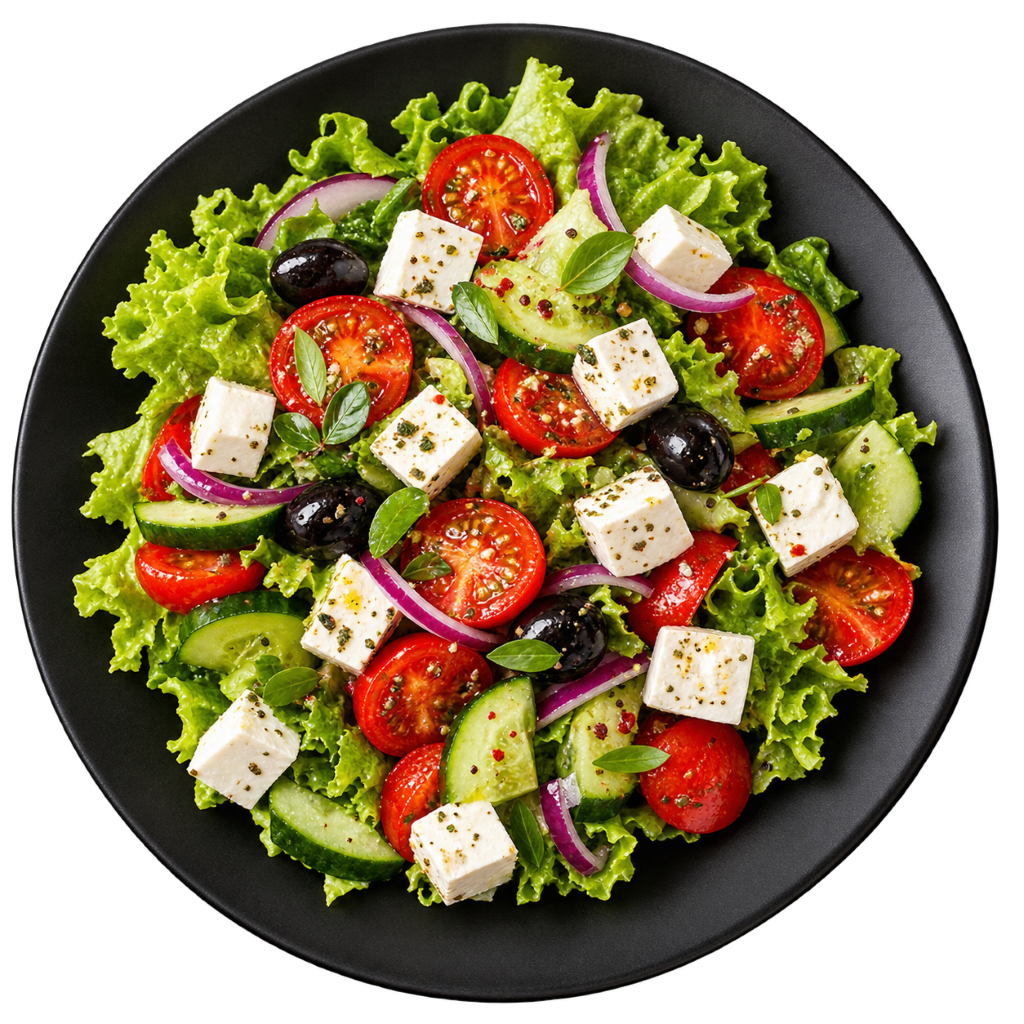 Food marketing for restaurants featuring fresh salad presentation